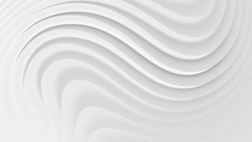 Bright white grey curve wave abstract corporate motion background. Seamless looping animation