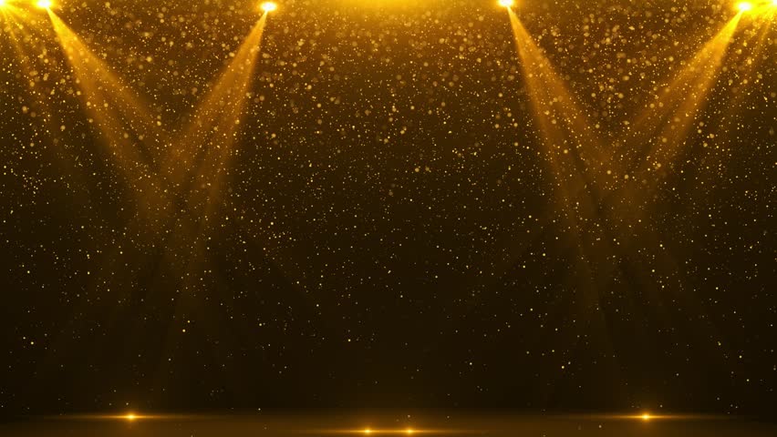 4K 3D Award party stage golden stage glitter animation. stars, lights and particles. Luxury gold light streak. Particle, luxury awards ceremony background, Oscar awards performance. 3D Illustration Royalty-Free Stock Footage #1107579827