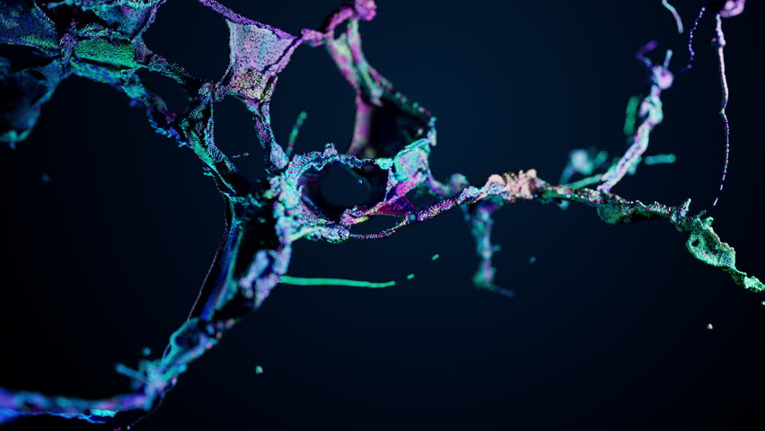 Abstract particles explosion, splash. 3d animation. Royalty-Free Stock Footage #1107582875