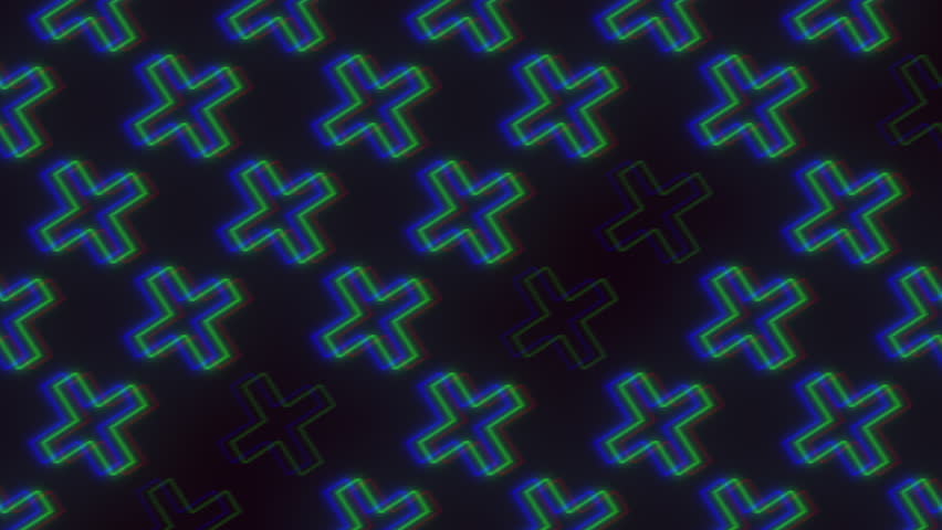 A mesmerizing abstract art piece featuring a bright crosses grid with glitch adorned with an intricate neon pattern, filled with captivating colorfulness and symmetry