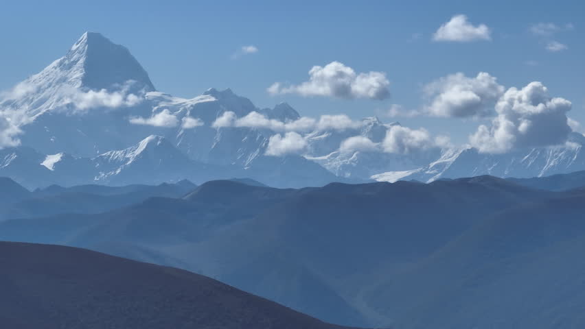 Beautiful sunrise landscape of Minya konka mountain in Sichuan, China