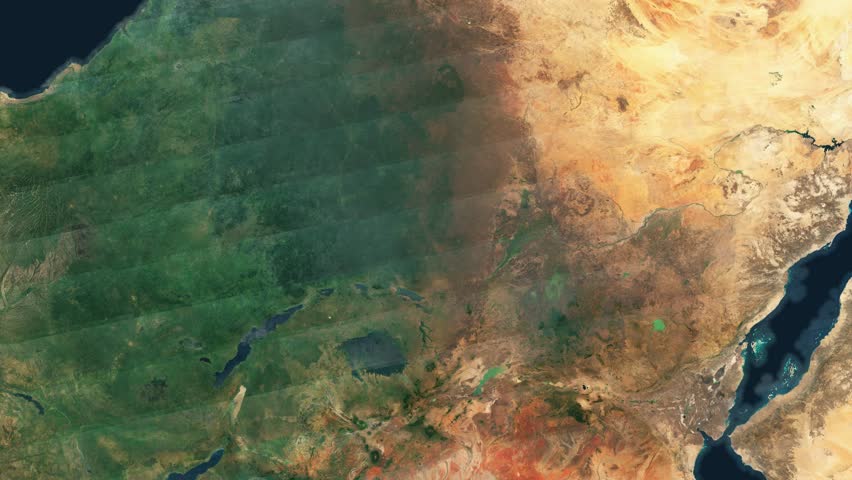 Animated Satellite Map of Nile River along with Zooming , Panning and Rotation.