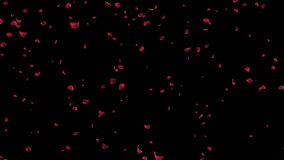 Red rose petals rain falling on green screen romantic decoration of web greeting cards. Love Valentine's day. 4K Japanese Asian design. Love concept. Valentines day, wedding. 3D Illustration - Powered by Shutterstock - Get 15% off with code: PIKWIZARD15
