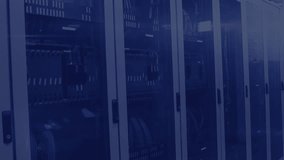 Animation of digital profile pictures over data server racks in server room. Digital composite, nft, cryptocurrency, banking, business, data center, networking, technology and network server concept. - Powered by Shutterstock - Get 15% off with code: PIKWIZARD15