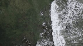 Aerial video with drone over the islands, ocean and jungle of Costa Rica