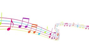 String of musical notes wave animation, with multicolor music partition. Audio Waveform flowing. - Powered by Shutterstock - Get 15% off with code: PIKWIZARD15