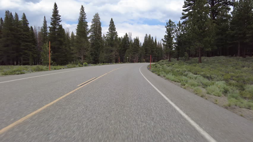 Mammoth Lakes Scenic Loop Driving Plate Northbound 05 Front View Sierra Nevada Mts California USA