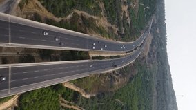 4K Aerial Drone view Mersin Viaduct.Turkey.