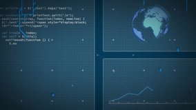 Animation of circuit board pattern, computer language and globe over blue background. Digitally generated, hologram, illustration, power supply, globalization, coding and technology concept. - Powered by Shutterstock - Get 15% off with code: PIKWIZARD15