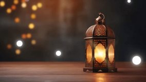 Ramadhan decorative and celebration with arabic lantern background. seamless looping time-lapse virtual 4K video animation background	