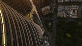Skyscrapers in Melbourne, video from an FPV drone. Business center in australia.