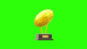 American football trophy animation with green screen - Powered by Shutterstock - Get 15% off with code: PIKWIZARD15