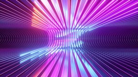 cycled 3d animation. Glowing neon lines move inside the long metallic tunnel. Abstract iridescent animated background - Powered by Shutterstock - Get 15% off with code: PIKWIZARD15