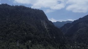 Video with drone recorded in 4K with a view of the eastern hills and Monserrate on top of the mountain