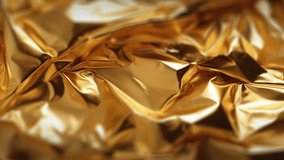 Gold Foil background texture. Camera motion Zoom and Right Rotation. Slow panoramic motion. High detailed 4K video.  Pattern texture surface panning background.  - Powered by Shutterstock - Get 15% off with code: PIKWIZARD15