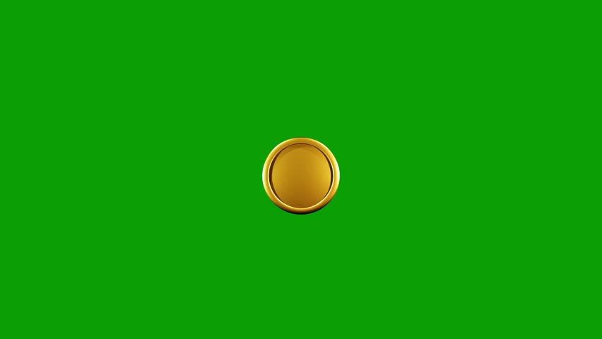 Beautiful 3D render of a smooth rotating Golden coin on a green background, coin spinning, Gold coin in a 360-degree turn, 4K Video Royalty-Free Stock Footage #1107665357