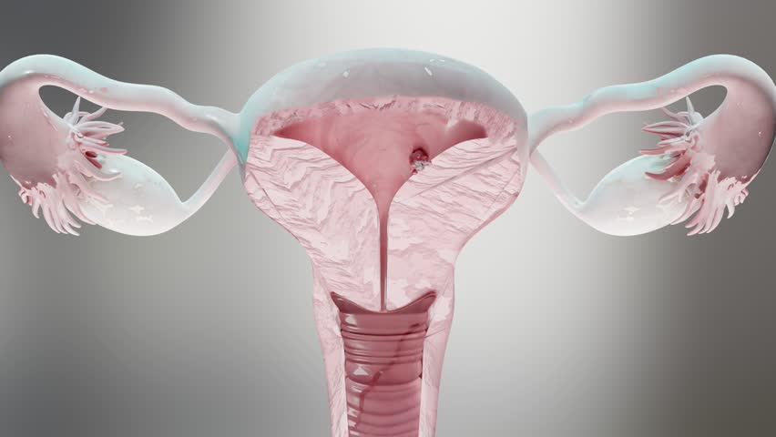 uterus malignant tumor, Female uterus anatomy, Reproductive system, cancer cells, ovaries cysts, cervical cancer, growing cells, gynecological disease, metastasis cancerous, duplicating, 3d render Royalty-Free Stock Footage #1107667699