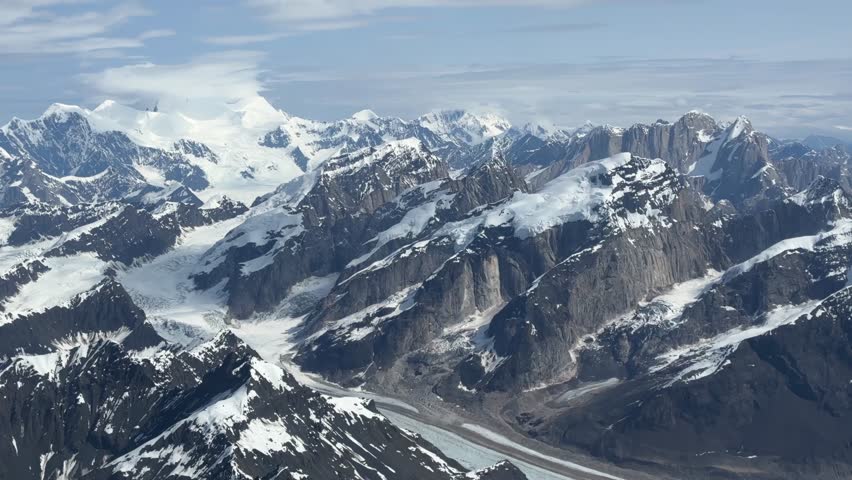 Views of Denali mountains in Denali National Park, Alaska.