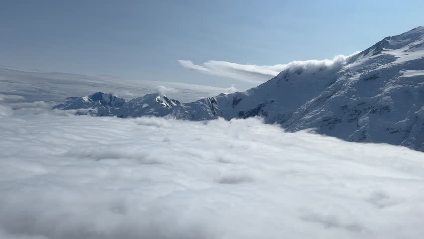 Views of Denali mountains in Denali National Park, Alaska.