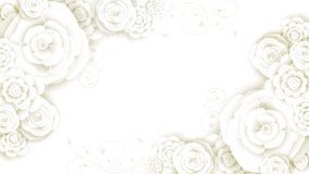 Clean White Romantic Flower Classic Wedding Background Video