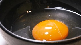 Video of stirring raw eggs. From left to right.