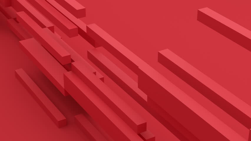 Abstract 3d animation, red geometric background design, 4k seamless looped video