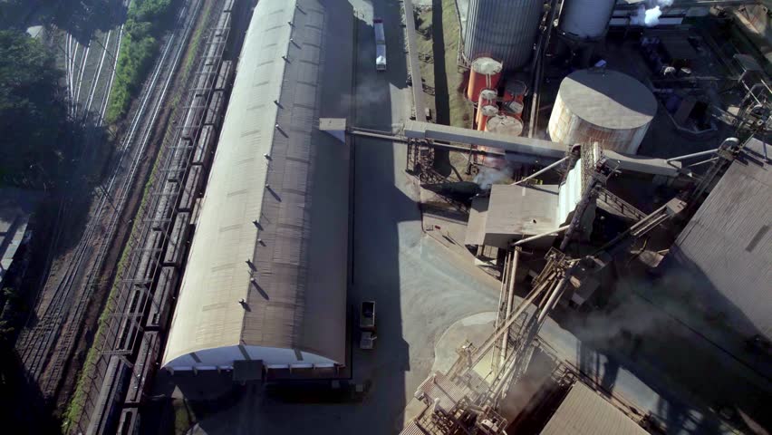 Cargo truck transporting product in cotton mill complex territory