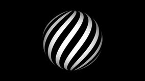 Abstract colorful sphere moving on white. Stripy color abstract sphere animation on black background. - Powered by Shutterstock - Get 15% off with code: PIKWIZARD15