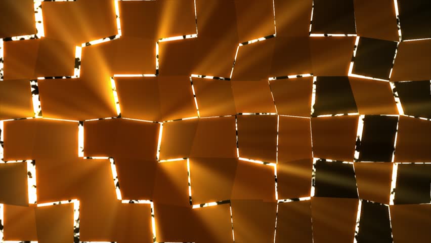 Animated Orange color square shape background with glowing light rays background	