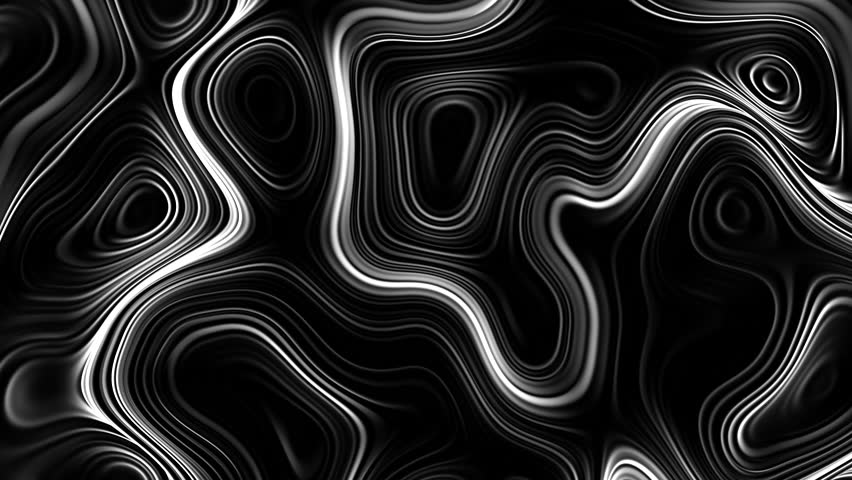 Black and White Liquid Fluid Texture Shape Material Background. 3D Illustration