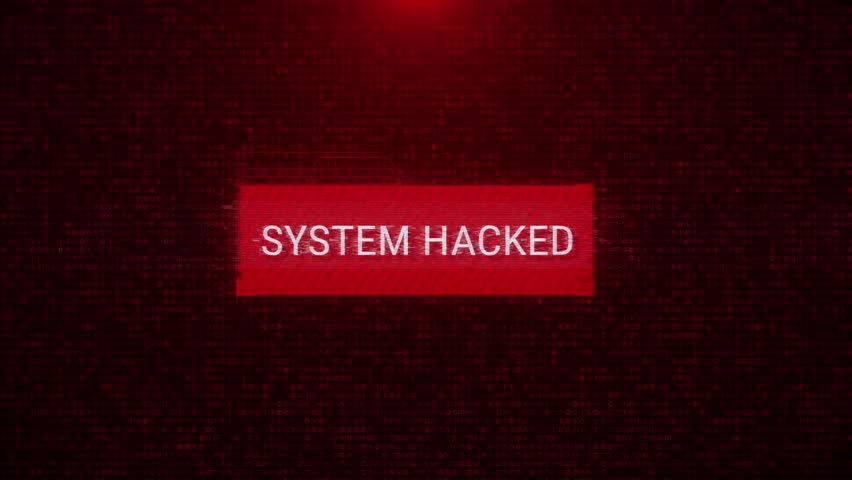 4K Cyber Crime Hacking attack System hacked alert computer network. Cybersecurity vulnerability, data breach, illegal connection, Malware. Malicious software, virus Security. 3D Illustration Royalty-Free Stock Footage #1107688691