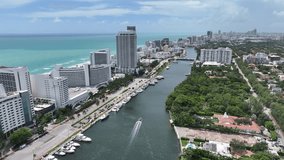 Drone video over Miami Beach