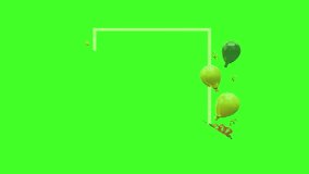 Birthday Box Balloon Gift motion in green screen