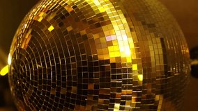 Disco Ball Mirrors Spin. Rotating sparkling disco ball. Concept of night party. Vertical, vertical video background.