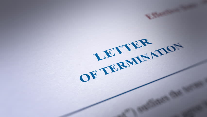 Animated Letter of Termination. Fictitious Data Created Exclusively for This Concept Footage
 Royalty-Free Stock Footage #1107704221