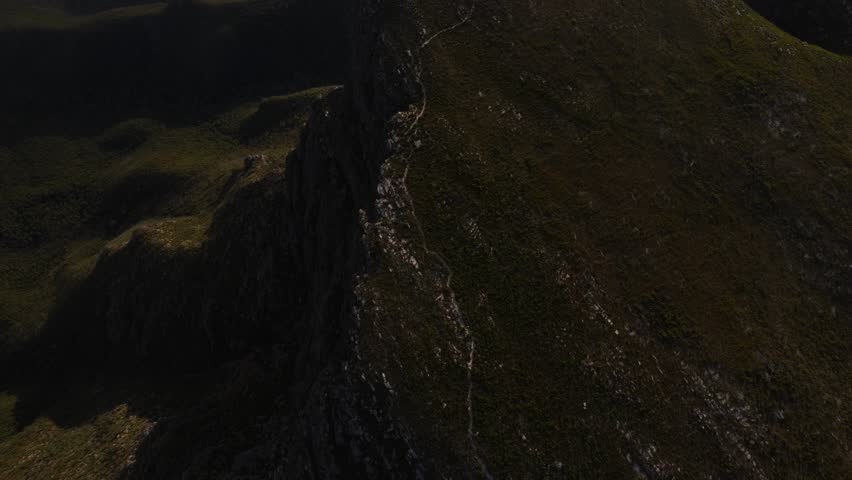 Aerial view of Bluff Knoll, the highest peak of the Stirling Range in the Great Southern region of Western Australia, Australia.