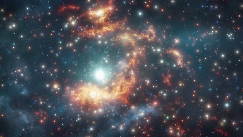 Stars with a soft glow. Outer space. High quality 4k footage
