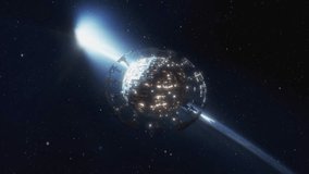 Dyson sphere. A super-civilization built a sphere around a star. High quality 4k footage - Powered by Shutterstock - Get 15% off with code: PIKWIZARD15
