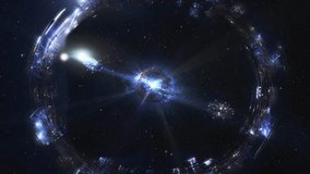 The Dyson Sphere, around which a station with a supercivilization revolves. High quality 4k footage - Powered by Shutterstock - Get 15% off with code: PIKWIZARD15