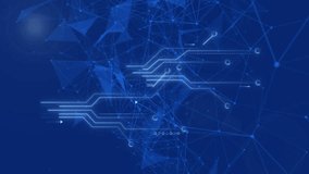 Animation of microprocessor connections and plexus networks against blue background. Global networking and business technology concept - Powered by Shutterstock - Get 15% off with code: PIKWIZARD15