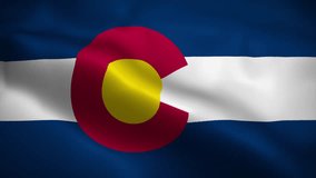 Colorado flag waving animation, perfect looping, 4K video background, official colors