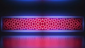 This stock motion graphic video of 4K Red Blue Neon Scene Loop  with gentle overlapping curves on seamless loops.