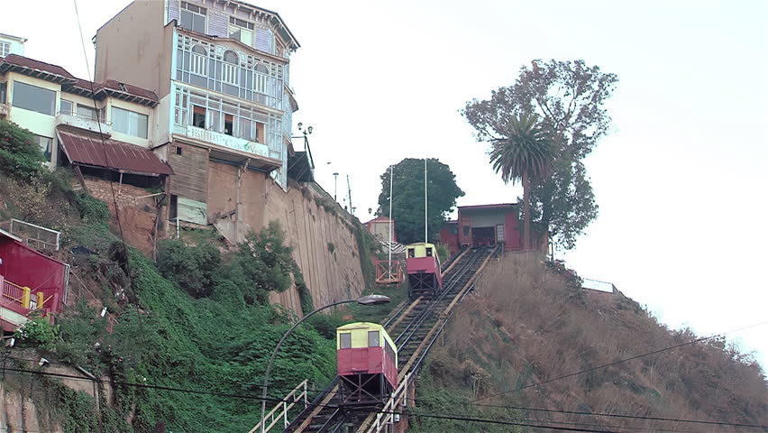 Historic Artilleria Funicular Railway on the Hills of Valparaiso, Chile