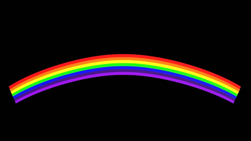 Rainbow animation visual isolated on black. Visual effects to beautify digital media. Colorful cartoon lines. 4k