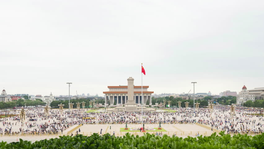 Tiananmen Square aerial Time lapse