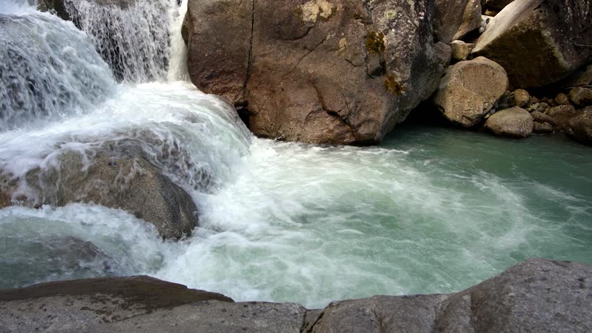 A mountain stream with water