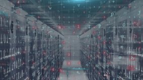 Animation of cyber security data processing, light spot and binary coding against server room. Cyber security and business data storage technology concept - Powered by Shutterstock - Get 15% off with code: PIKWIZARD15