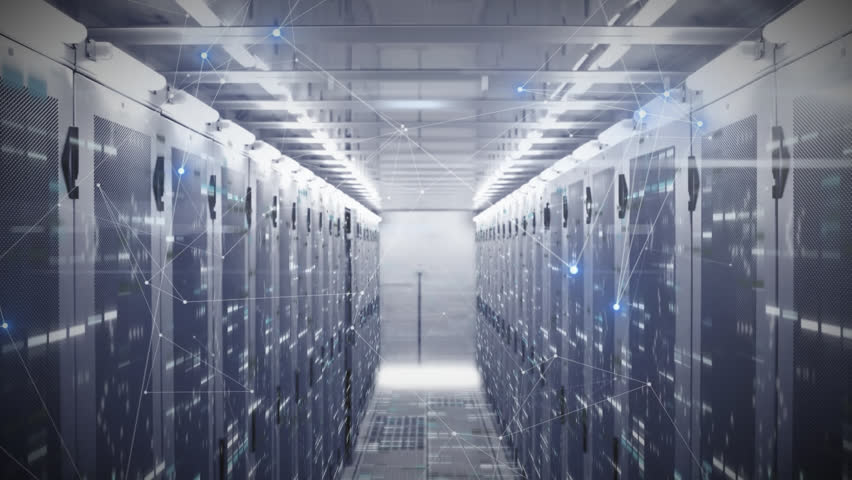 Animation of scope scanning over level up text and mosaic squares against computer server room. Business data storage technology concept - Powered by Shutterstock - Get 15% off with code: PIKWIZARD15