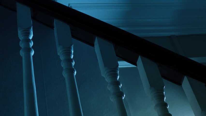 Passing Stairs In Cold Light Moody Interior