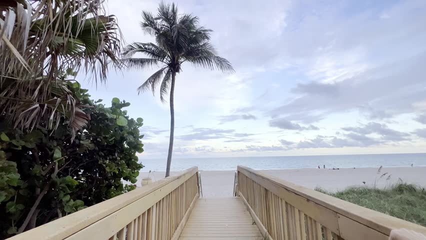 Boardwalk to the beach in Florida. High quality photo